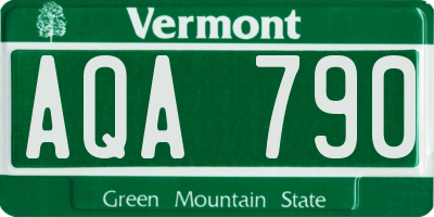 VT license plate AQA790