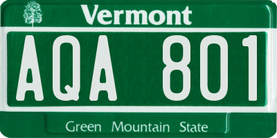 VT license plate AQA801