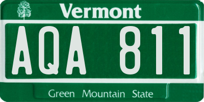 VT license plate AQA811