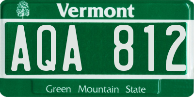 VT license plate AQA812