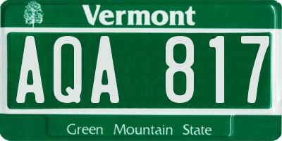 VT license plate AQA817