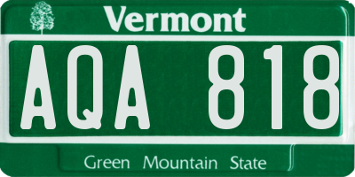 VT license plate AQA818