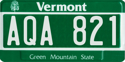 VT license plate AQA821