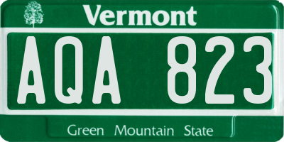 VT license plate AQA823
