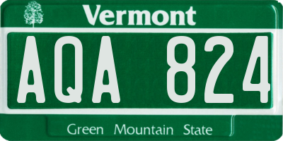 VT license plate AQA824