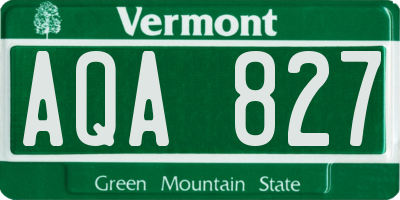 VT license plate AQA827