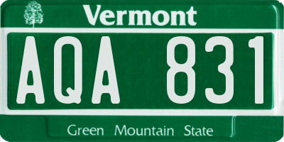 VT license plate AQA831