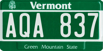 VT license plate AQA837