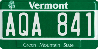 VT license plate AQA841