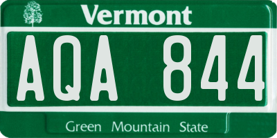 VT license plate AQA844