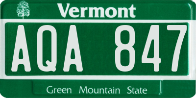 VT license plate AQA847