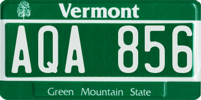 VT license plate AQA856