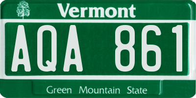 VT license plate AQA861
