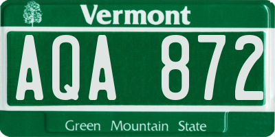 VT license plate AQA872
