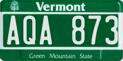 VT license plate AQA873