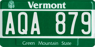 VT license plate AQA879