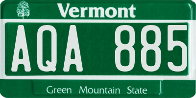 VT license plate AQA885
