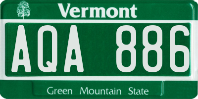 VT license plate AQA886