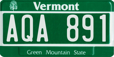 VT license plate AQA891