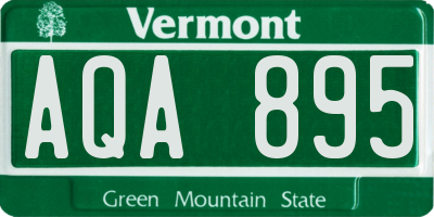 VT license plate AQA895
