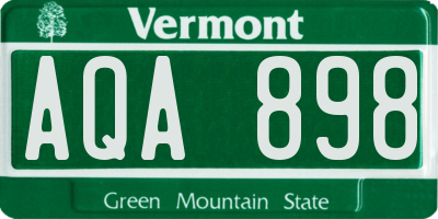 VT license plate AQA898
