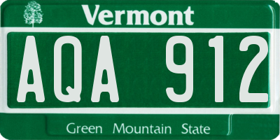VT license plate AQA912
