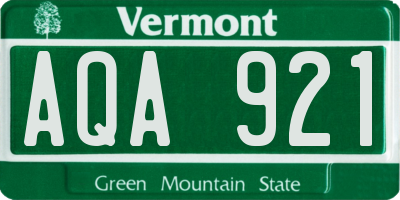 VT license plate AQA921