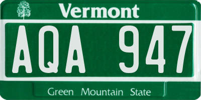 VT license plate AQA947