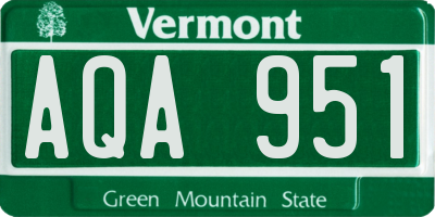 VT license plate AQA951