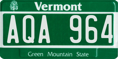 VT license plate AQA964