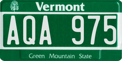 VT license plate AQA975