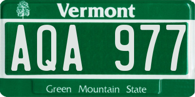 VT license plate AQA977