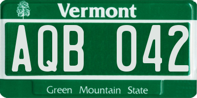 VT license plate AQB042