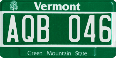 VT license plate AQB046