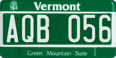 VT license plate AQB056