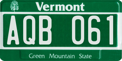 VT license plate AQB061