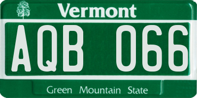 VT license plate AQB066