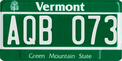 VT license plate AQB073