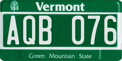 VT license plate AQB076