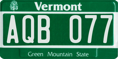 VT license plate AQB077