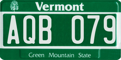 VT license plate AQB079