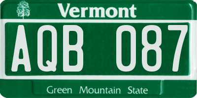 VT license plate AQB087