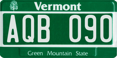VT license plate AQB090