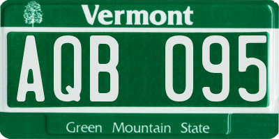 VT license plate AQB095