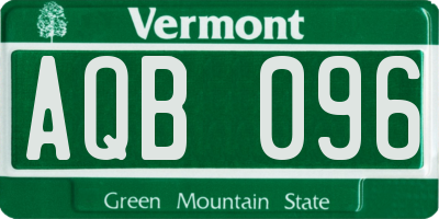 VT license plate AQB096