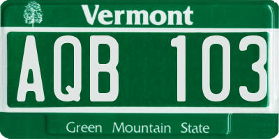 VT license plate AQB103