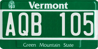VT license plate AQB105