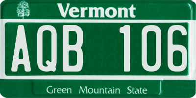 VT license plate AQB106