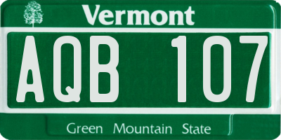 VT license plate AQB107