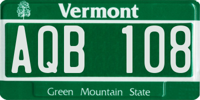 VT license plate AQB108